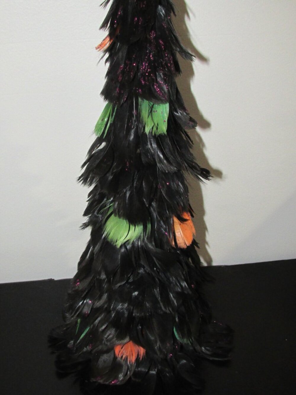 Halloween Feather Tree 17 inch Table Top Decor Gothic Holiday Decor